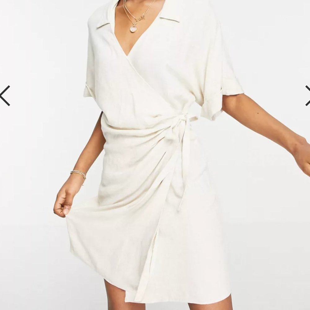 ASOS Linen Wrap Dress